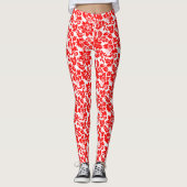 Red Floral Damask Leggings (Voorkant)