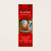 Red Floral Elegant Signet funéraire commémoratif (Devant)