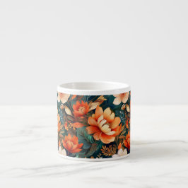 Red floral  espresso kop