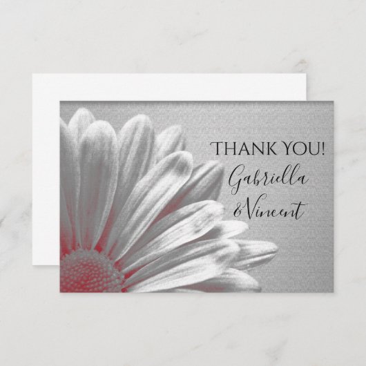 Red Floral Faits saillants Flat Merci Notes (Devant / Derrière)