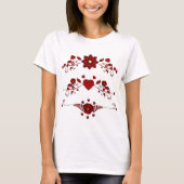 Red Floral Flourishes T-shirt (Voorkant)