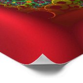 Red Floral Fractal Poster (Hoek)