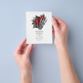 Red Floral Gothic Wedding Invitation Flyer (Hand)