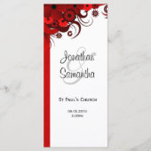 Red Floral Gothic Wedding Programme Modèles (Devant)