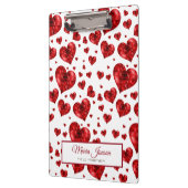 Red Floral Hearts Klembord (Links)
