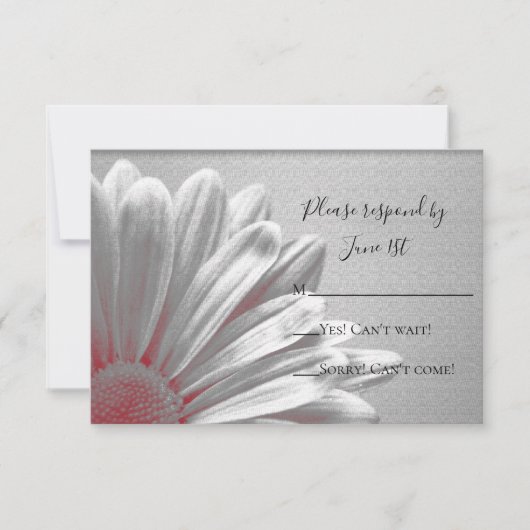 Red Floral Highlights Wedding RSVP Response Kaart (Voorkant)