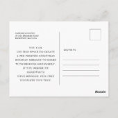 Red Floral Holly-kerstfeestdag Briefkaart (Achterkant)