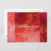 Red Floral I Briefkaart -  (Voorkant / Achterkant)