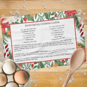 Red Floral Kerstmis Poinsettia Holiday Recipe Theedoek