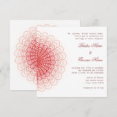 Red Floral Lace op White Kaart (Voorkant / Achterkant)