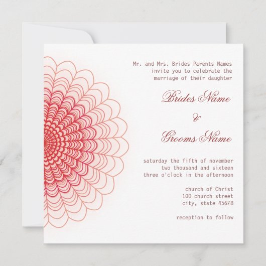 Red Floral Lace op White Kaart (Voorkant)