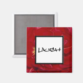 Red Floral Laugh Magnet Magneet (Voorkant / Achterkant)