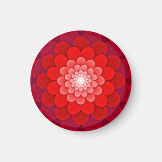 Red Floral Mandala-58566 Magneet (Voorkant)
