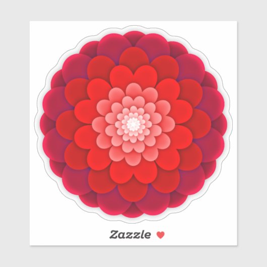 Red Floral Mandala-58566 Sticker (Vel)