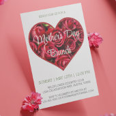 Red Floral Modern Mothers Day Brunch Invitation