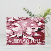 Red Floral Noël Fête Invitation (Debout devant)