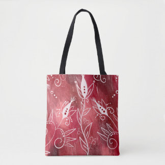 Red Floral Pattern Draagtas