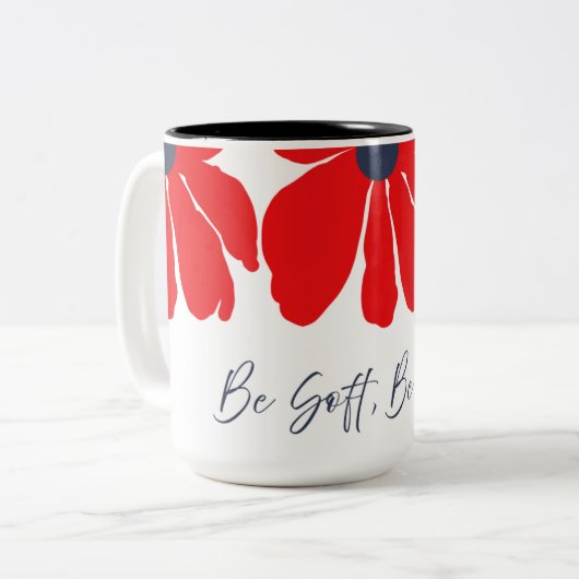 Red Floral Pattern Mug (Devant gauche)