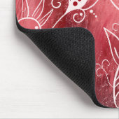 Red Floral Pattern Muismat (Hoek)