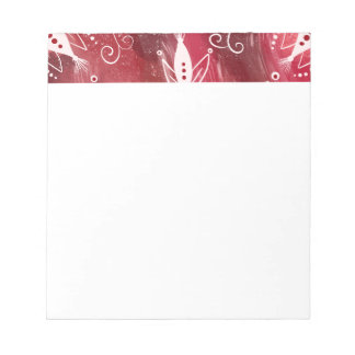 Red Floral Pattern Notitieblok