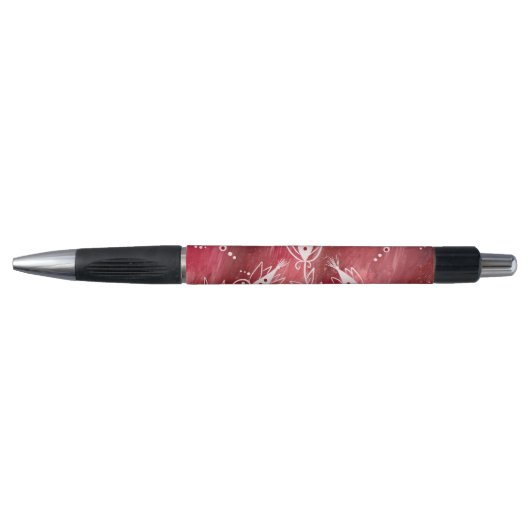 Red Floral Pattern Pen (Voorkant)