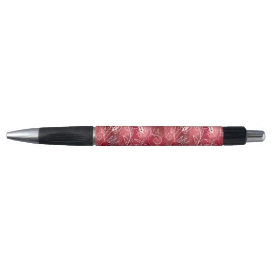 Red Floral Pattern Pen (Voorkant)