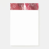 Red Floral Pattern Post-it® Notes (Voorkant)