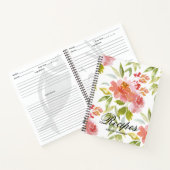 Red Floral Personalized Recipe Notitieboek (Binnen)