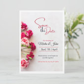 Red Floral Photo Wedding Save the Date Poster (Debout devant)
