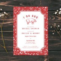 Red Floral Pig I DO BBQ Bridal Shower
