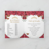 Red Floral Princess Quinceañera Orde van evenement Programma (Binnen)