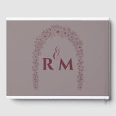 Red Floral Romantic Mariage Gate livre d'hôtes (Verso)