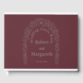 Red Floral Romantic Mariage Gate livre d'hôtes (Recto)