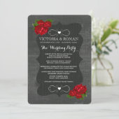 Red Floral Rose Wood Programmes de mariage gothiqu (Debout devant)