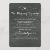 Red Floral Rose Wood Programmes de mariage gothiqu (Dos)