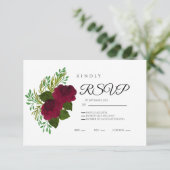 Red Floral RSVP Card – Elegant Wedding Response (Debout devant)
