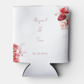 Red Floral Script Wedding Favoriet Blikjeskoeler (Voorkant)