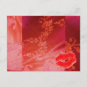 Red Floral Valentijn II Briefkaart -
