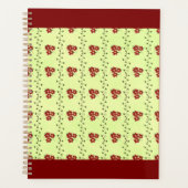 Red Floral Vine Pattern on Light Green (Devant)