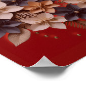 Red Floral Wedding Poster Elegant Wedding Welcome (Coin)