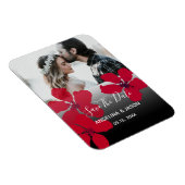 Red Floral Wedding Save the Date Invitation Magneet (Rechterzijde)