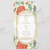 Red Florals with Green Leaves (Voorkant / Achterkant)