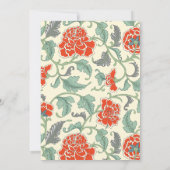 Red Florals with Green Leaves Kaart (Achterkant)