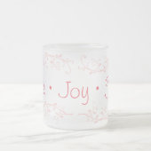 Red Flourish Peace Joy Love Kerstmis Matglas Koffiemok (Center)