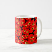 Red Flower Amaryllis Pattern Koffiemok (Voorkant rechts)