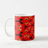 Red Flower Amaryllis Pattern Koffiemok (Links)