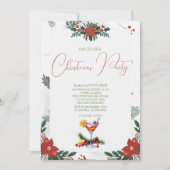 Red Flower Branch Fruit Drink kerstfeest Save The Date (Voorkant)