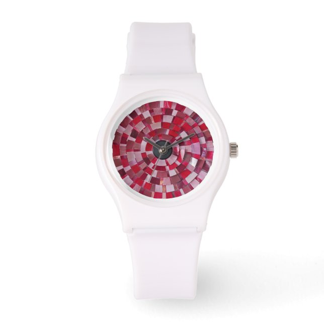 red flower design horloge (Voorkant)