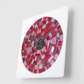 red flower design vierkante klok (Hoek)