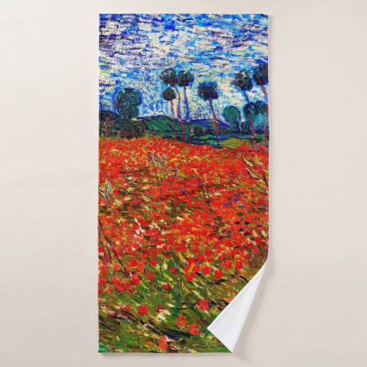 Red Flower Field, Van Gogh Badhanddoek (Badhanddoek)